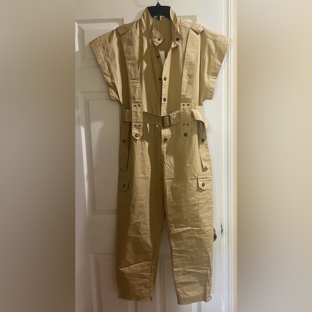 L'ATISTE Khaki Button-Up Jumpsuit - Picture 3 of 6